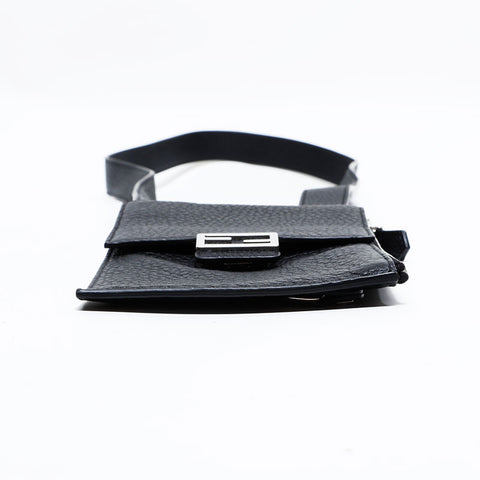 FENDI Leather Mamma Bucket Phone Case Shoulder Bag black WS22657