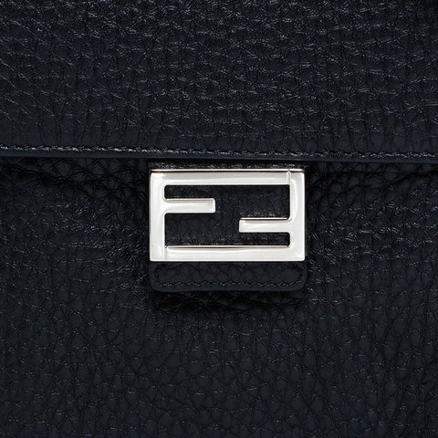 FENDI Leather Mamma Bucket Phone Case Shoulder Bag black WS22657