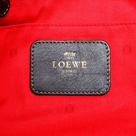 ロエベ LOEWE レザー アナグラム ハンドバッグ ブラウン WS22659