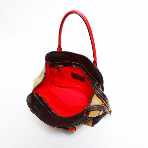 ロエベ LOEWE レザー アナグラム ハンドバッグ ブラウン WS22659
