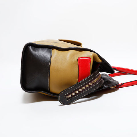 ロエベ LOEWE レザー アナグラム ハンドバッグ ブラウン WS22659
