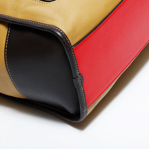 ロエベ LOEWE レザー アナグラム ハンドバッグ ブラウン WS22659