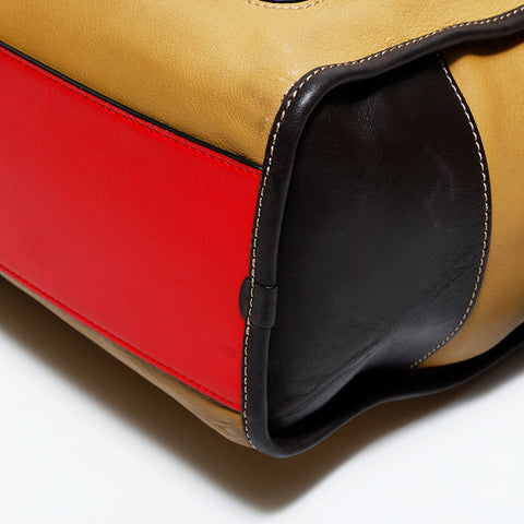 ロエベ LOEWE レザー アナグラム ハンドバッグ ブラウン WS22659