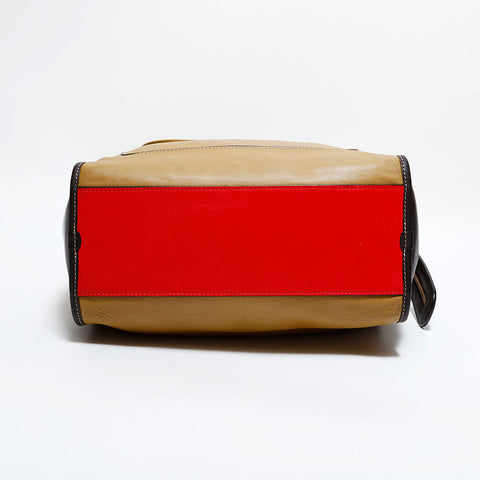ロエベ LOEWE レザー アナグラム ハンドバッグ ブラウン WS22659