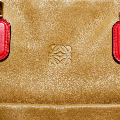 ロエベ LOEWE レザー アナグラム ハンドバッグ ブラウン WS22659