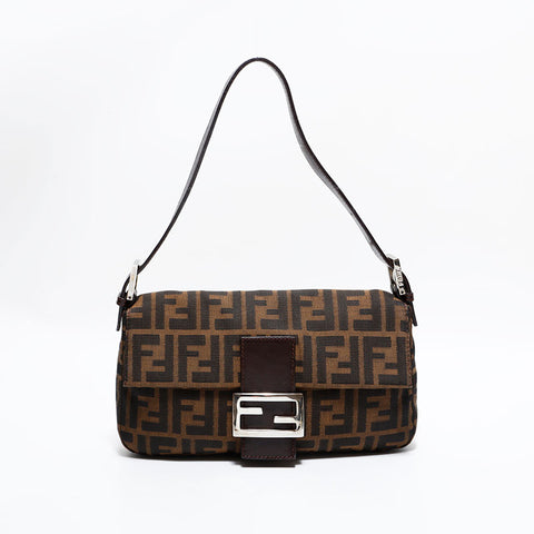 フェンディ FENDI キャンバス マンマバケット ズッカ ショルダーバッグ ブラウン WS22660