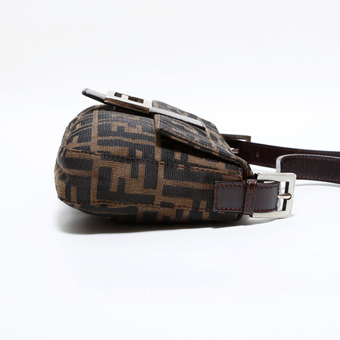 フェンディ FENDI キャンバス マンマバケット ズッカ ショルダーバッグ ブラウン WS22660