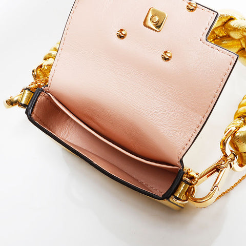 フェンディ FENDI ナノ マンマ バケット バッグチャーム ミニ ショルダーバッグ ゴールド WS22661