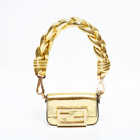 フェンディ FENDI ナノ マンマ バケット バッグチャーム ミニ ショルダーバッグ ゴールド WS22661