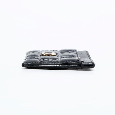 シャネル CHANEL 8番台 2003-2004 アイコンモチーフ ラムスキン カードケース ブラック WS22662