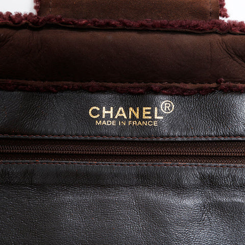 シャネル CHANEL ムートン スエード 5番台 1997-1999 ハンドバッグ ブラウン WS22664