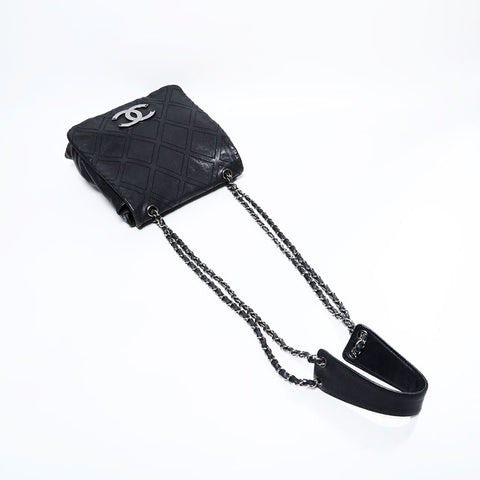シャネル CHANEL 10番台 2005-2006 ダイヤステッチ ワイルド ステッチ チェーン デカココマーク ショルダーバッグ ブラック WS22666