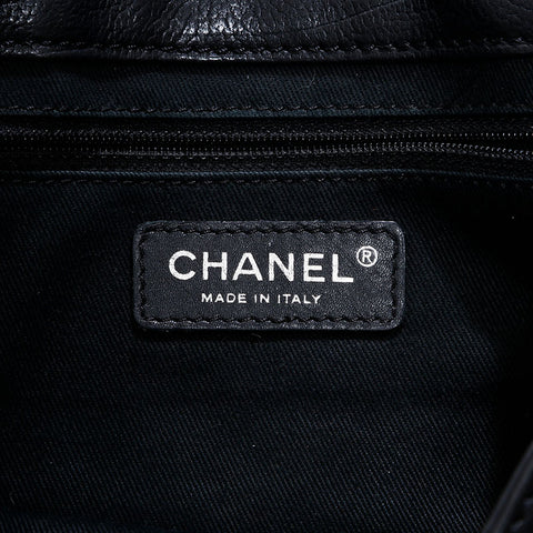 CHANEL 10 系列 2005-2006 Diamond Stitch Wild Stitch 链条大号 COCO Mark 单肩包 黑色 WS22666