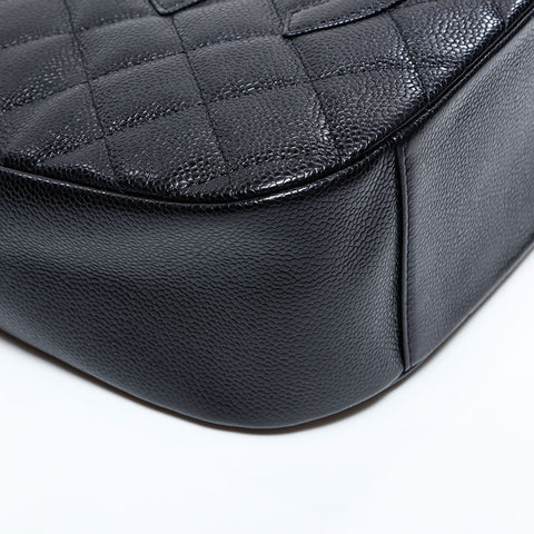 シャネル CHANEL 8番台 2003-2004 キャビア ハーフムーン ココマーク チェーン ショルダーバッグ ブラック WS22667