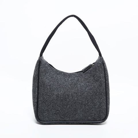 プラダ PRADA スポーツライン ウール ハンドバッグ グレー WS22673