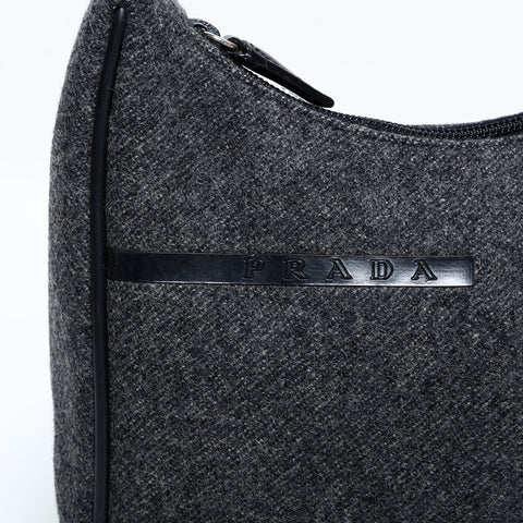 プラダ PRADA スポーツライン ウール ハンドバッグ グレー WS22673