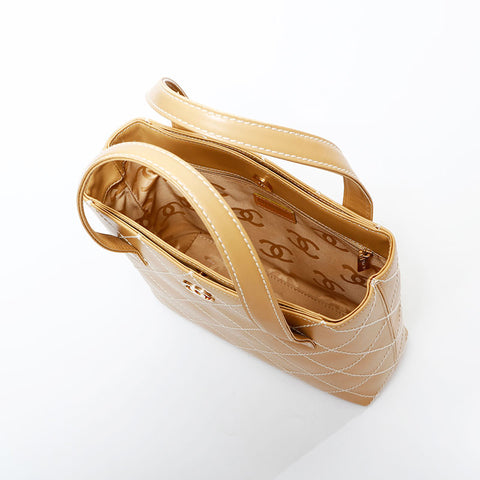 CHANEL No.7 2000-2003 Wild Stitch 手提包 米色 WS22676