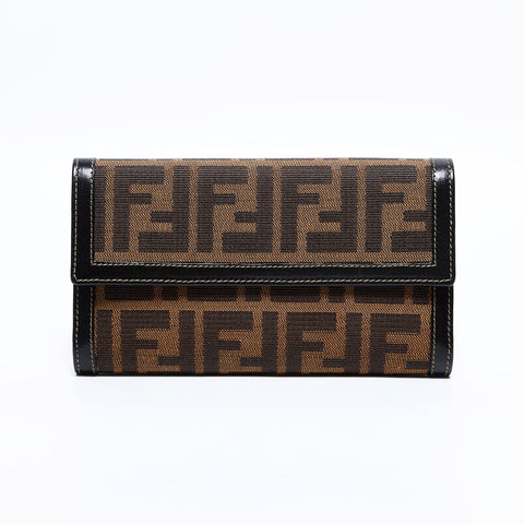 フェンディ FENDI ズッカ キャンバス 長財布 ブラウン WS22679