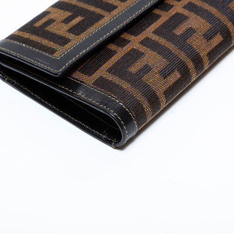 フェンディ FENDI ズッカ キャンバス 長財布 ブラウン WS22679