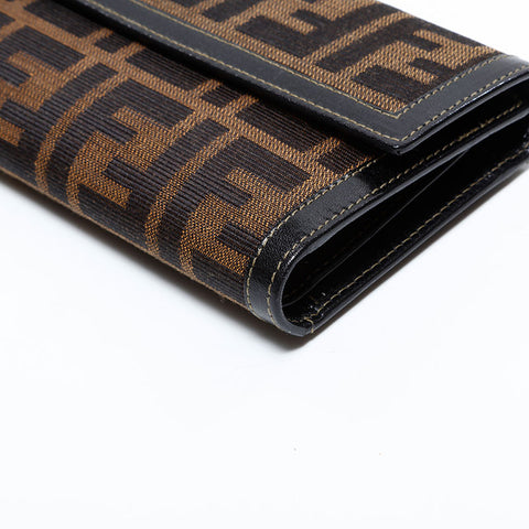 フェンディ FENDI ズッカ キャンバス 長財布 ブラウン WS22679