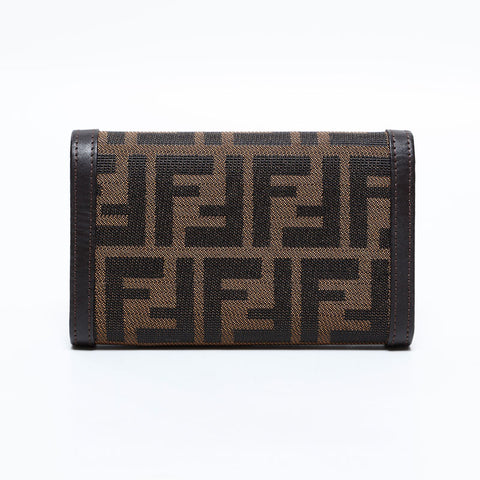フェンディ FENDI ズッカ キャンバス 三つ折り財布 ブラウン WS22680