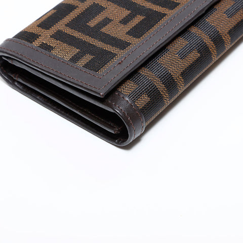 フェンディ FENDI ズッカ キャンバス 三つ折り財布 ブラウン WS22680