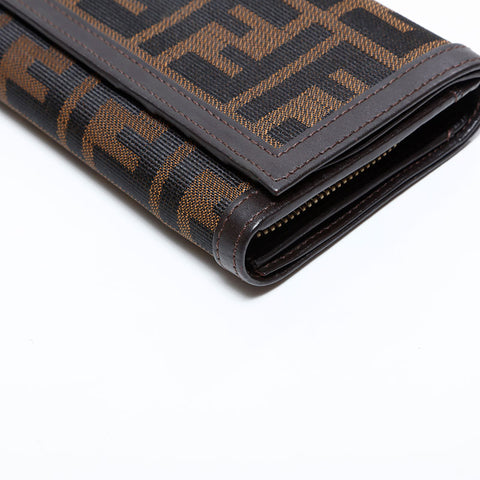 フェンディ FENDI ズッカ キャンバス 三つ折り財布 ブラウン WS22680