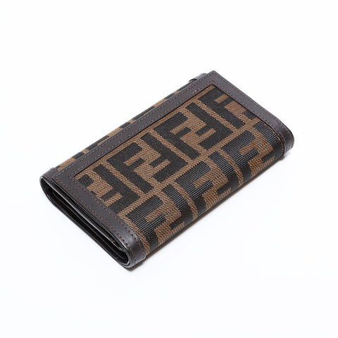 フェンディ FENDI ズッカ キャンバス 三つ折り財布 ブラウン WS22680