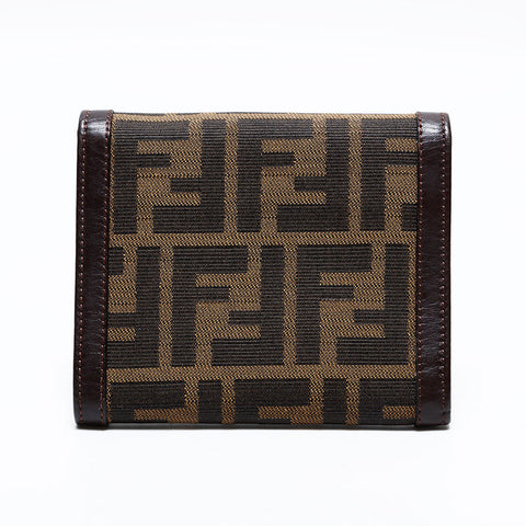 フェンディ FENDI ズッカ キャンバス 三つ折り財布 キャンバス ブラウン WS22681