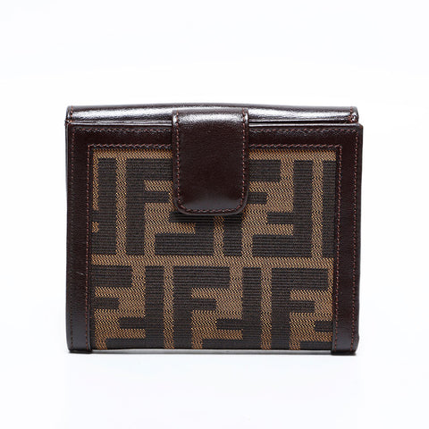 フェンディ FENDI ズッカ キャンバス 三つ折り財布 キャンバス ブラウン WS22683