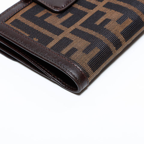 フェンディ FENDI ズッカ キャンバス 三つ折り財布 キャンバス ブラウン WS22683