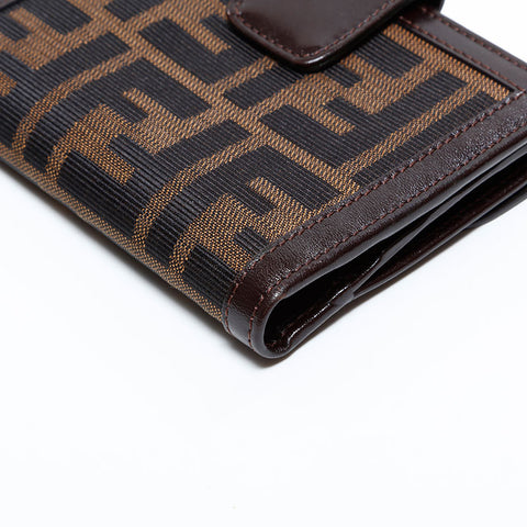 フェンディ FENDI ズッカ キャンバス 三つ折り財布 キャンバス ブラウン WS22683