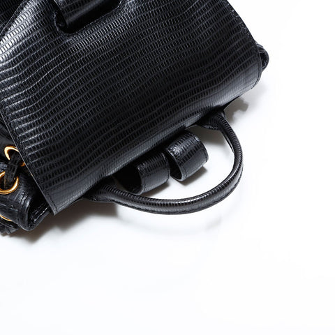 ボッテガヴェネタ BOTTEGAVENETA 型押しレザー リュック・デイパック ブラック WS22688