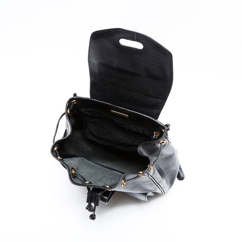 ボッテガヴェネタ BOTTEGAVENETA 型押しレザー リュック・デイパック ブラック WS22688