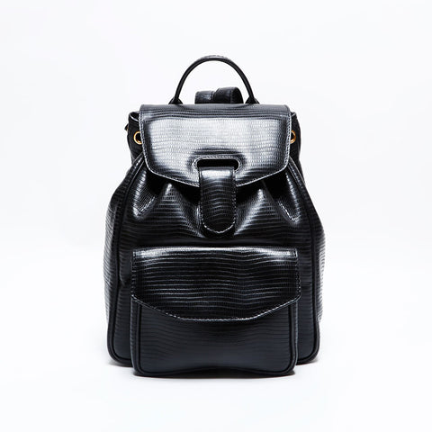 ボッテガヴェネタ BOTTEGAVENETA 型押しレザー リュック・デイパック ブラック WS22688