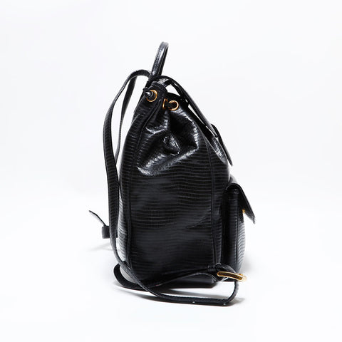 ボッテガヴェネタ BOTTEGAVENETA 型押しレザー リュック・デイパック ブラック WS22688
