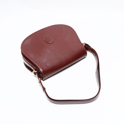 カルティエ CARTIER レザー マスト ドゥ ショルダーバッグ レッド WS22690