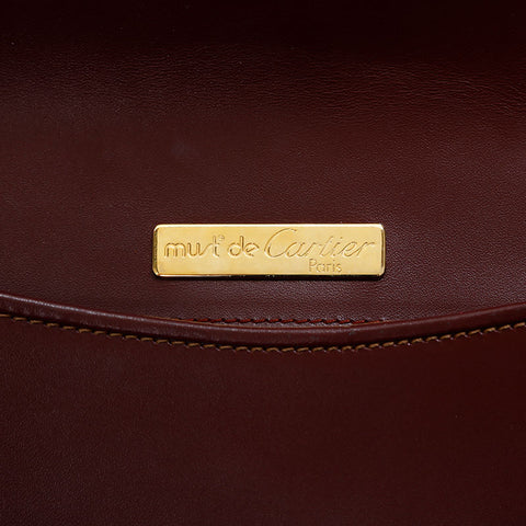カルティエ CARTIER レザー マスト ドゥ ショルダーバッグ レッド WS22690
