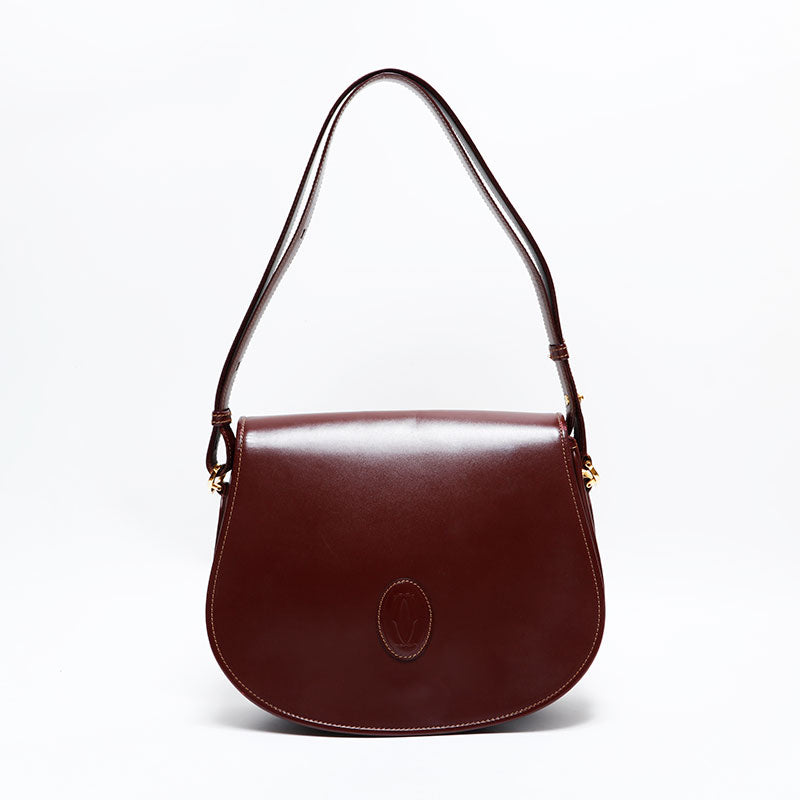 カルティエ CARTIER レザー マスト ドゥ ショルダーバッグ レッド