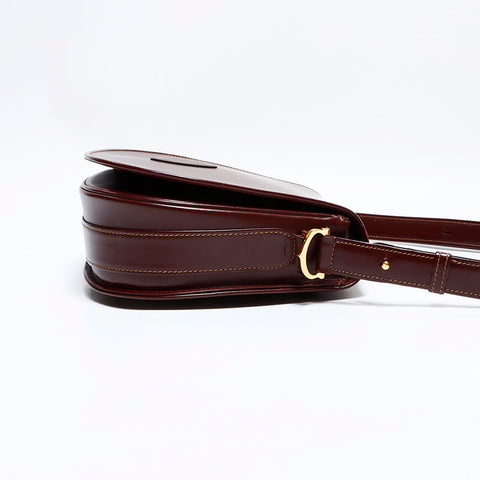 カルティエ CARTIER レザー マスト ドゥ ショルダーバッグ レッド WS22690
