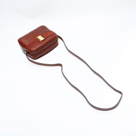 サルヴァトーレフェラガモ Salvatore Ferragamo 型押しレザー ヴァラ ショルダーバッグ レッド WS22691