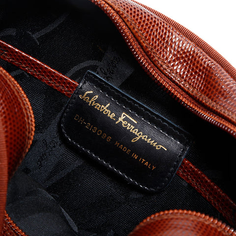 サルヴァトーレフェラガモ Salvatore Ferragamo 型押しレザー ヴァラ ショルダーバッグ レッド WS22691