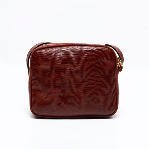 サルヴァトーレフェラガモ Salvatore Ferragamo 型押しレザー ヴァラ ショルダーバッグ レッド WS22691