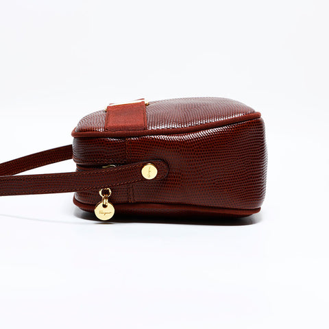 サルヴァトーレフェラガモ Salvatore Ferragamo 型押しレザー ヴァラ ショルダーバッグ レッド WS22691