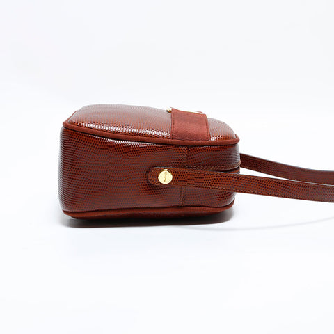 サルヴァトーレフェラガモ Salvatore Ferragamo 型押しレザー ヴァラ ショルダーバッグ レッド WS22691