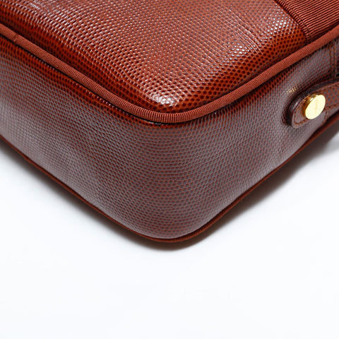 サルヴァトーレフェラガモ Salvatore Ferragamo 型押しレザー ヴァラ ショルダーバッグ レッド WS22691
