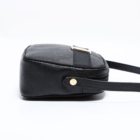 サルヴァトーレフェラガモ Salvatore Ferragamo 型押しレザー ヴァラ ショルダーバッグ ブラック WS22692