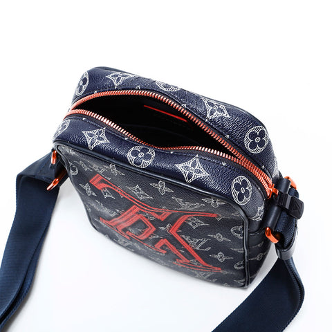 LOUIS VUITTON 2018 Danube PM Upside Down Monogram Shoulder Bag Navy WS22693