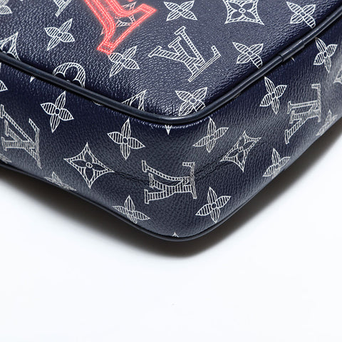 LOUIS VUITTON 2018 Danube PM Upside Down Monogram Shoulder Bag Navy WS22693