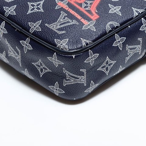 LOUIS VUITTON 2018 Danube PM Upside Down Monogram Shoulder Bag Navy WS22693